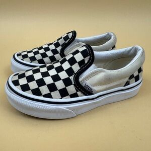 Vans Kids Classic Slip-On Checkerboard Size 12 Shoes Black/White Excellent